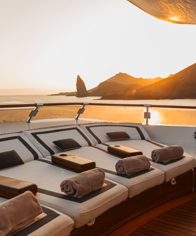 Aqua Expeditions Aqua Lares superyacht sunset 